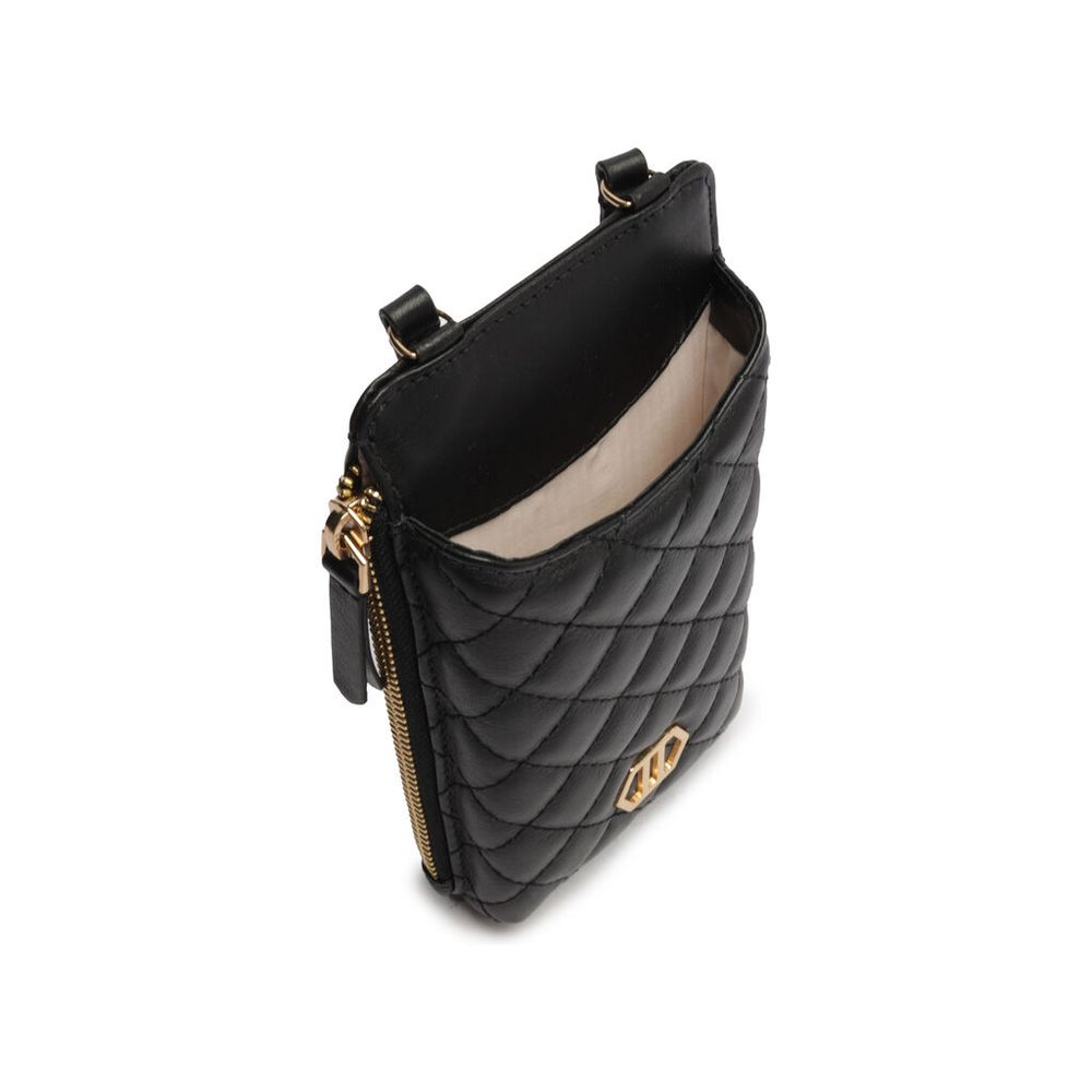 Mini Bag Tiracolo Preto Couro Matelassê PortaCelular Arezzo Meia Sola