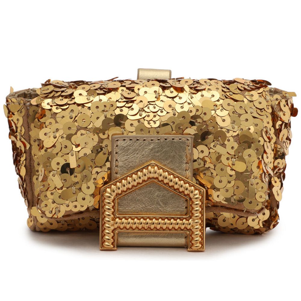 Mini Bag Dourada Paetê 46065 Arezzo Meia Sola