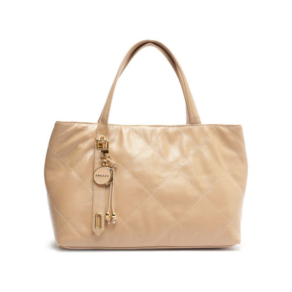 bolsa-arezzo-tote-bege-couro-flat-media-pingente-dourado-1