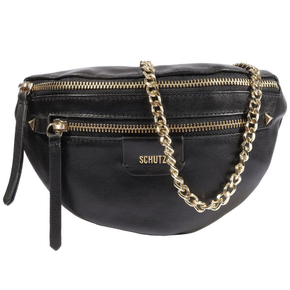 pochete-schutz-couro-preto-corrente-dourada-1 pochete-schutz-couro-preto-corrente-dourada-1