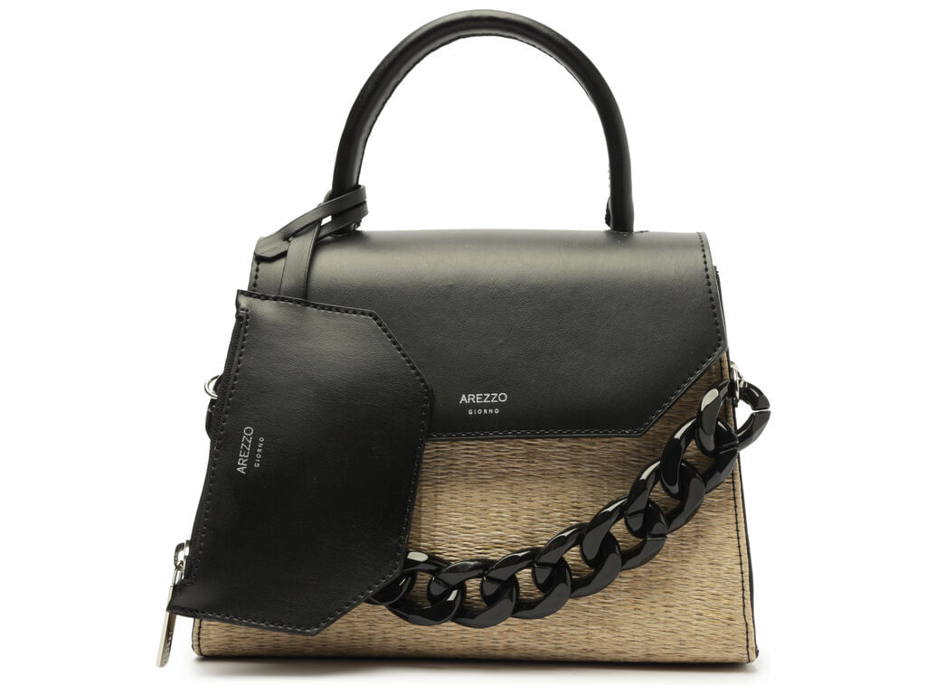 bolsa-arezzo-satchel-palha-iara-media-preta-1