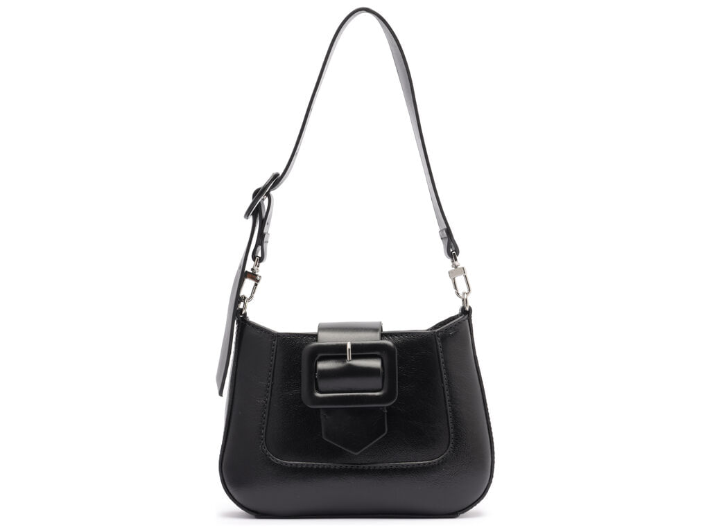 bolsa-arezzo-shoulder-preta-couro-pequena-fivela-1