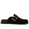 clog-sabot-arezzo-preta-acamurcada-rasteira-fivela-1