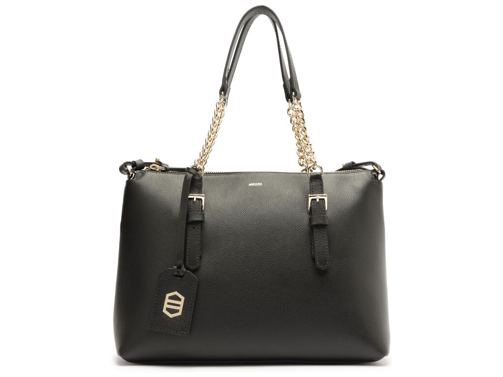 bolsa-arezzo-tote-preta-couro-grande-alca-corrente-1