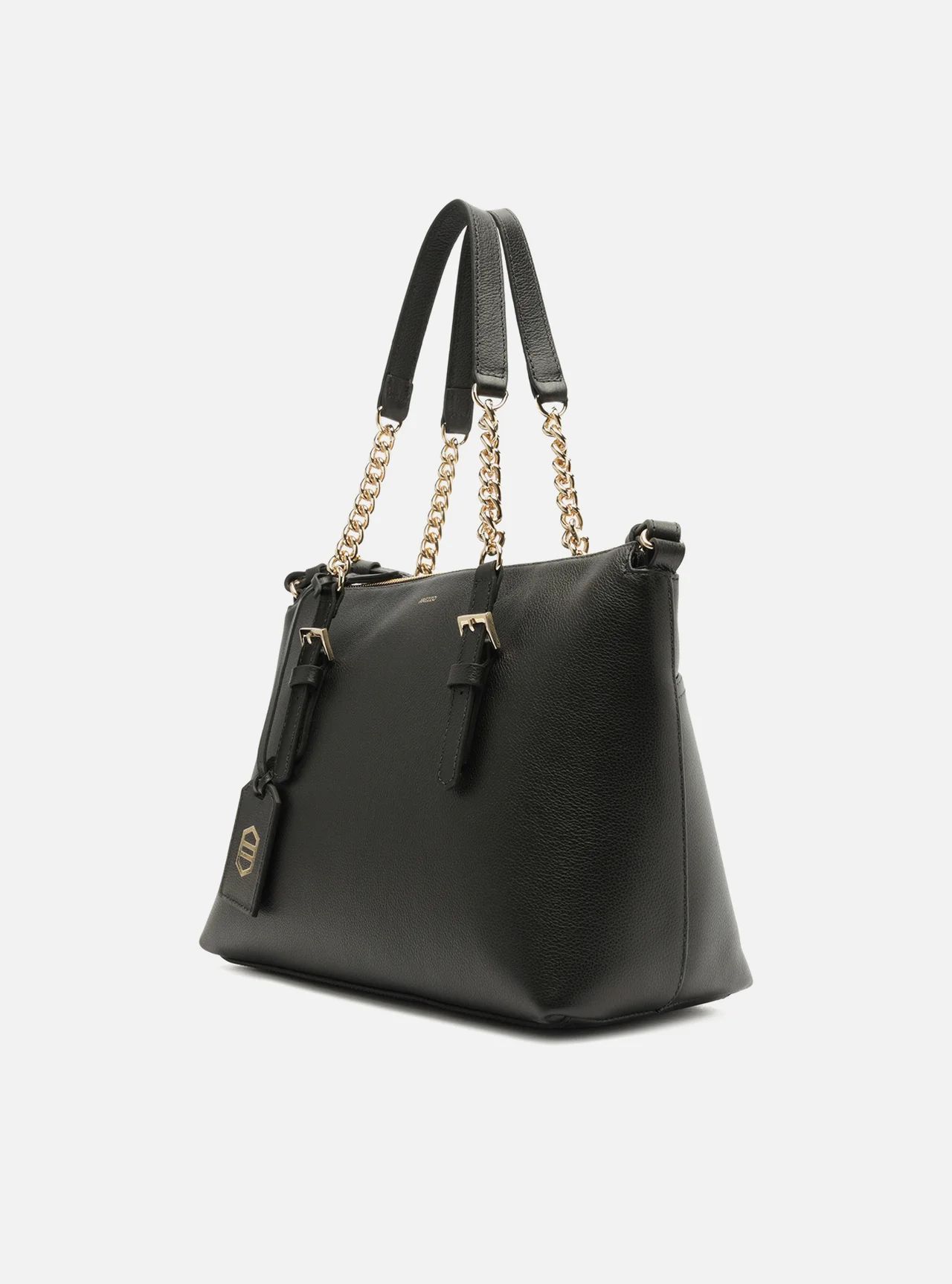 bolsa-arezzo-tote-preta-couro-grande-alca-corrente-2
