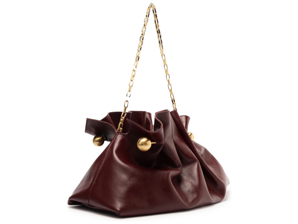 bolsa-arezzo-clutch-vinho-couro-media-pregas-corrente-2
