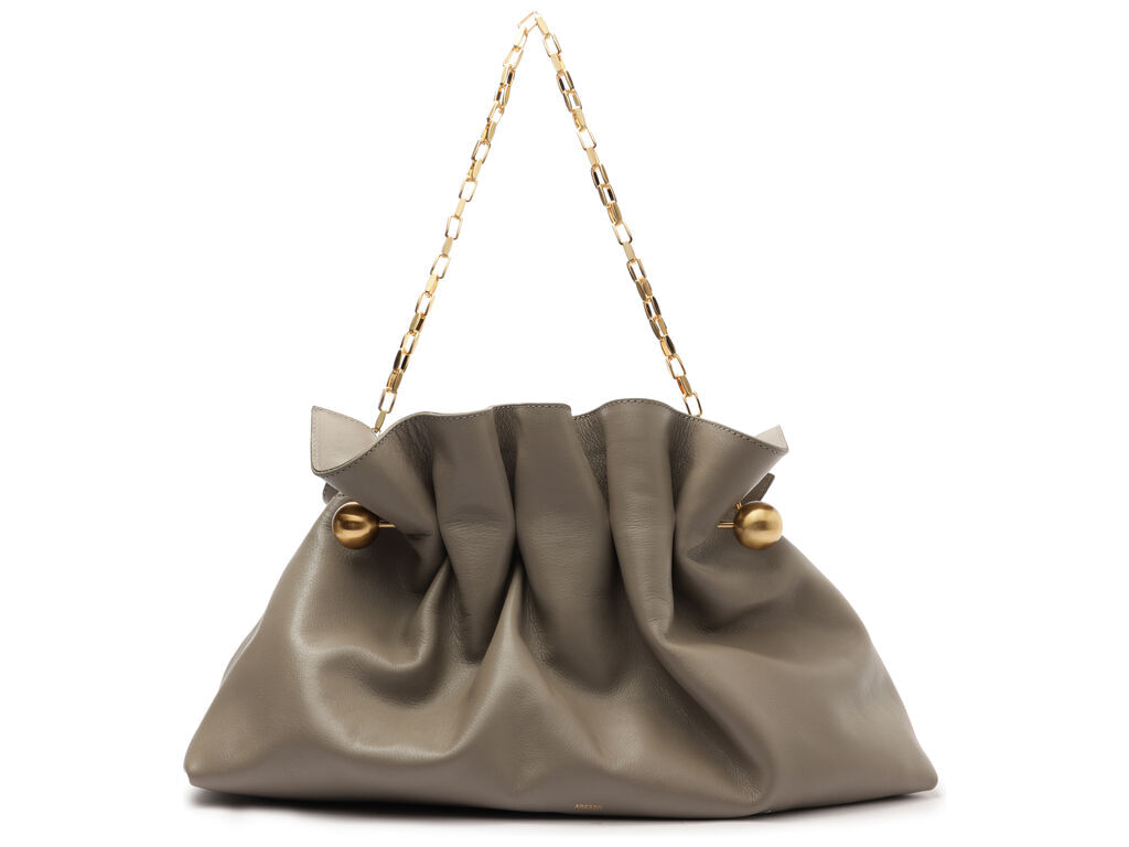 bolsa-arezzo-clutch-cinza-couro-media-pregas-corrente-1