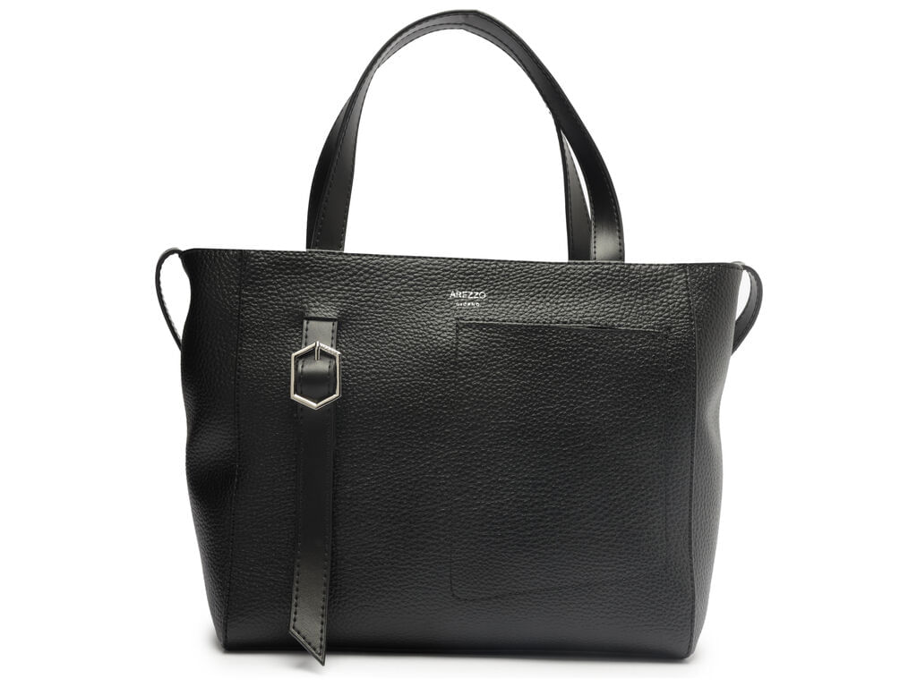 bolsa-arezzo-tote-preta-media-fivela-textura-1