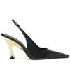 scarpin-arezzo-couro-preto-slingback-salto-dourado-1