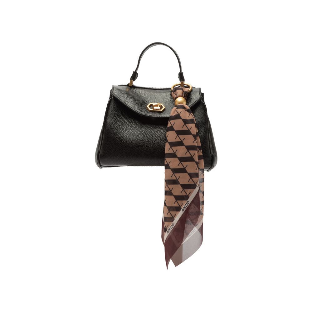 bolsa-arezzo-satchel-preta-couro-pequena-lenco-1