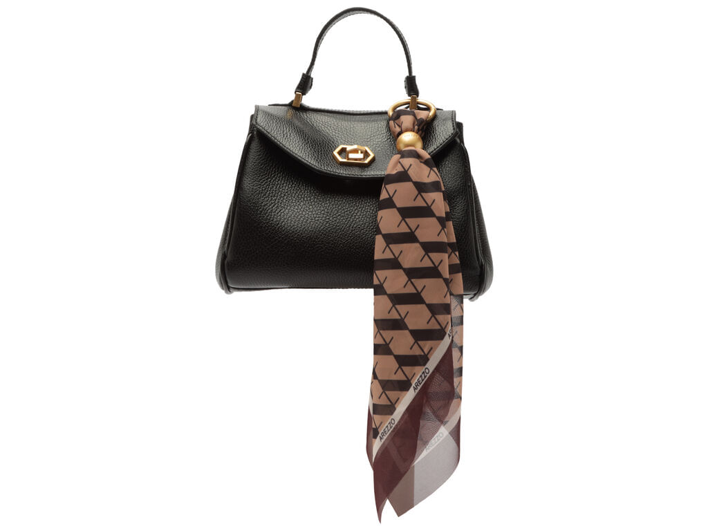 bolsa-arezzo-satchel-preta-couro-pequena-lenco-1