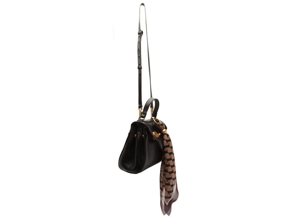 bolsa-arezzo-satchel-preta-couro-pequena-lenco-2
