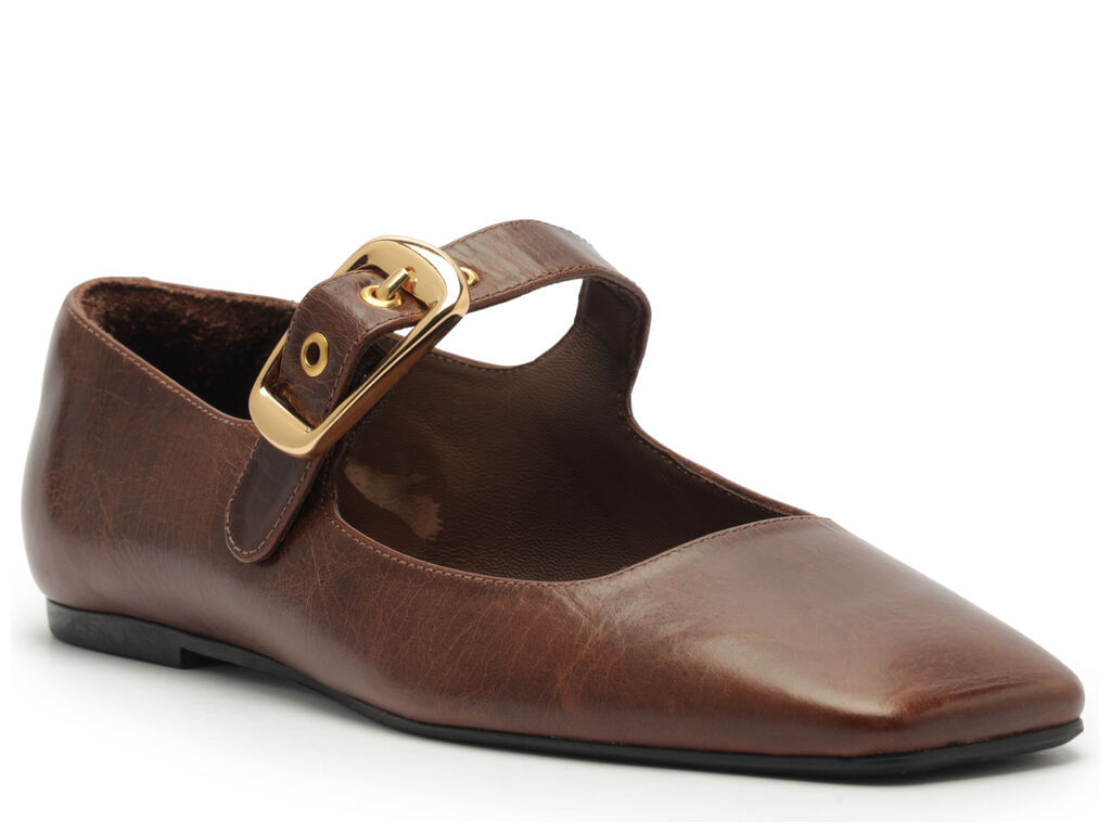 sapatilha-arezzo-boneca-marrom-couro-bico-quadrado-fivela-2