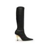 bota-arezzo-cano-alto-preta-salto-escultural-dourado-1