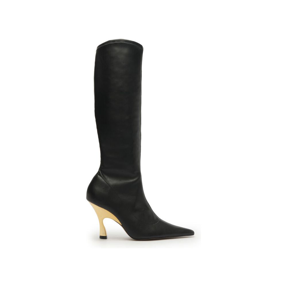 bota-arezzo-cano-alto-preta-salto-escultural-dourado-1