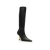 bota-arezzo-cano-alto-preta-salto-escultural-dourado-2