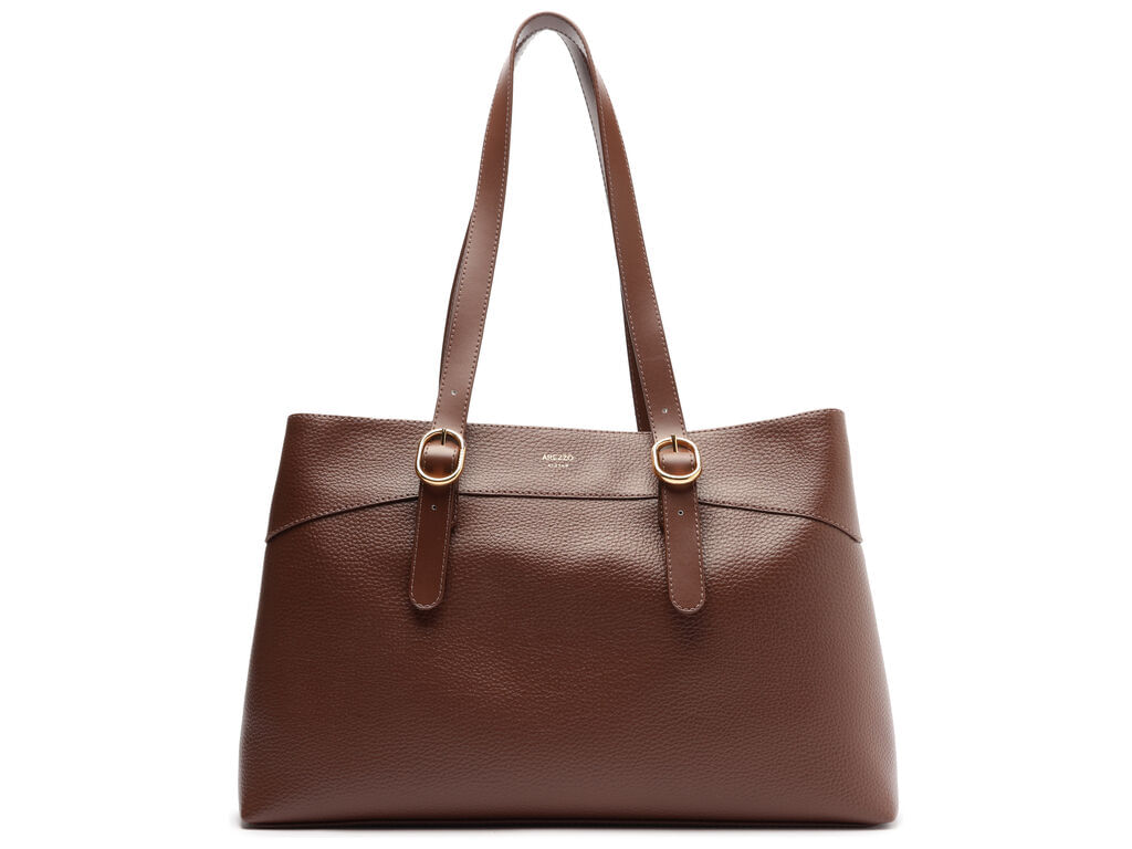 bolsa-arezzo-tote-marrom-texturizada-media-fivela-metalica-1