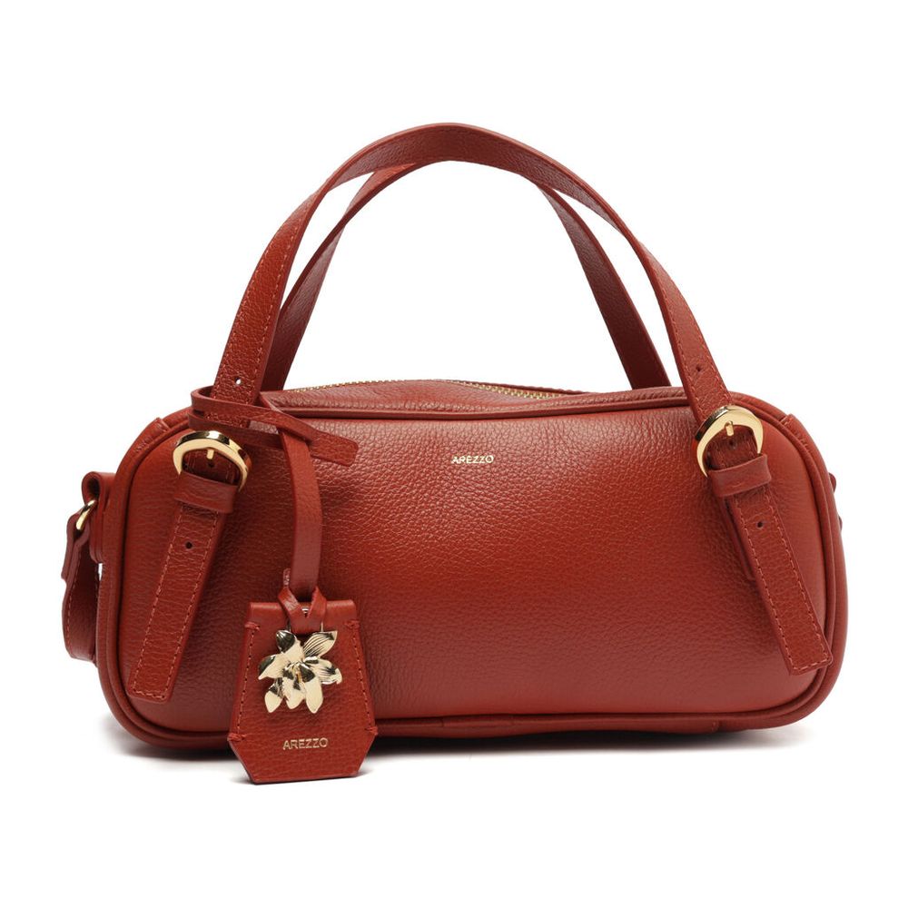 bolsa-arezzo-bowling-laranja-couro-grande-metal-flor-1