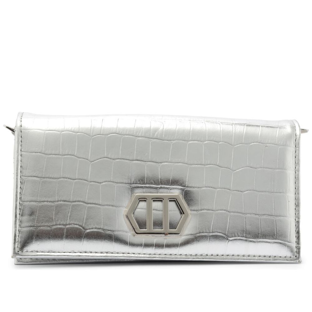 bolsa-arezzo-clutch-prata-couro-croco-pequena-metal-1