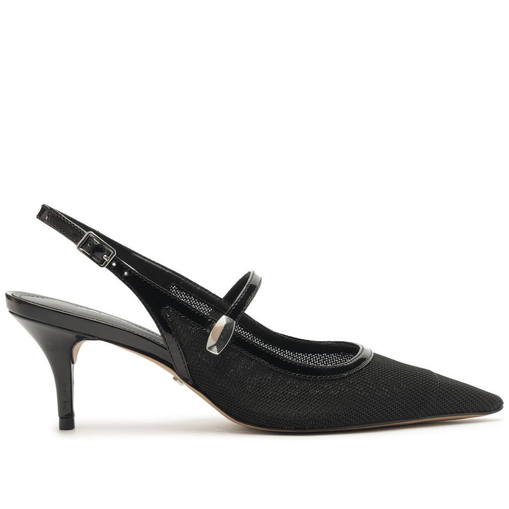 scarpin-arezzo-preto-tela-salto-baixo-slingback-tira-1