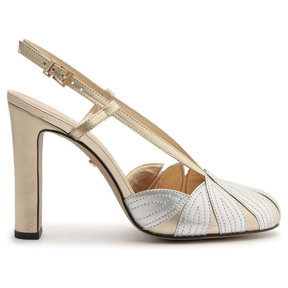 scarpin-arezzo-dourado-couro-salto-medio-folhas-prata-1