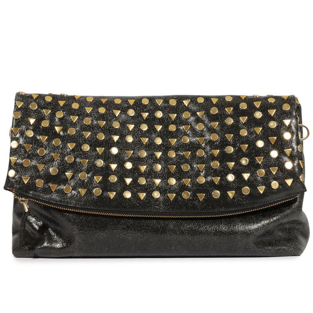 bolsa-schutz-clutch-preta-couro-tachas-douradas-grande-1