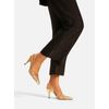 scarpin-arezzo-dourado-couro-tela-salto-medio-fivela-2