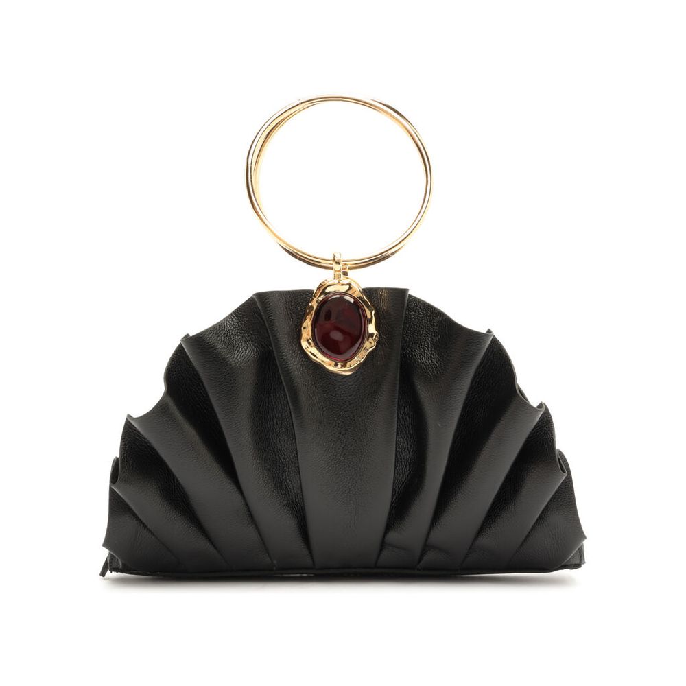 bolsa-arezzo-clutch-preta-couro-pequena-pedra-1