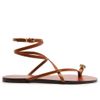 sandalia-arezzo-rasteira-marrom-couro-dedeira-metal-snake-1389-1
