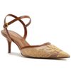 scarpin-arezzo-slingback-marrom-tela-bordada-floral-dourado-2