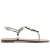 sandalia-arezzo-rasteira-prateada-metalizada-slim-flores-1