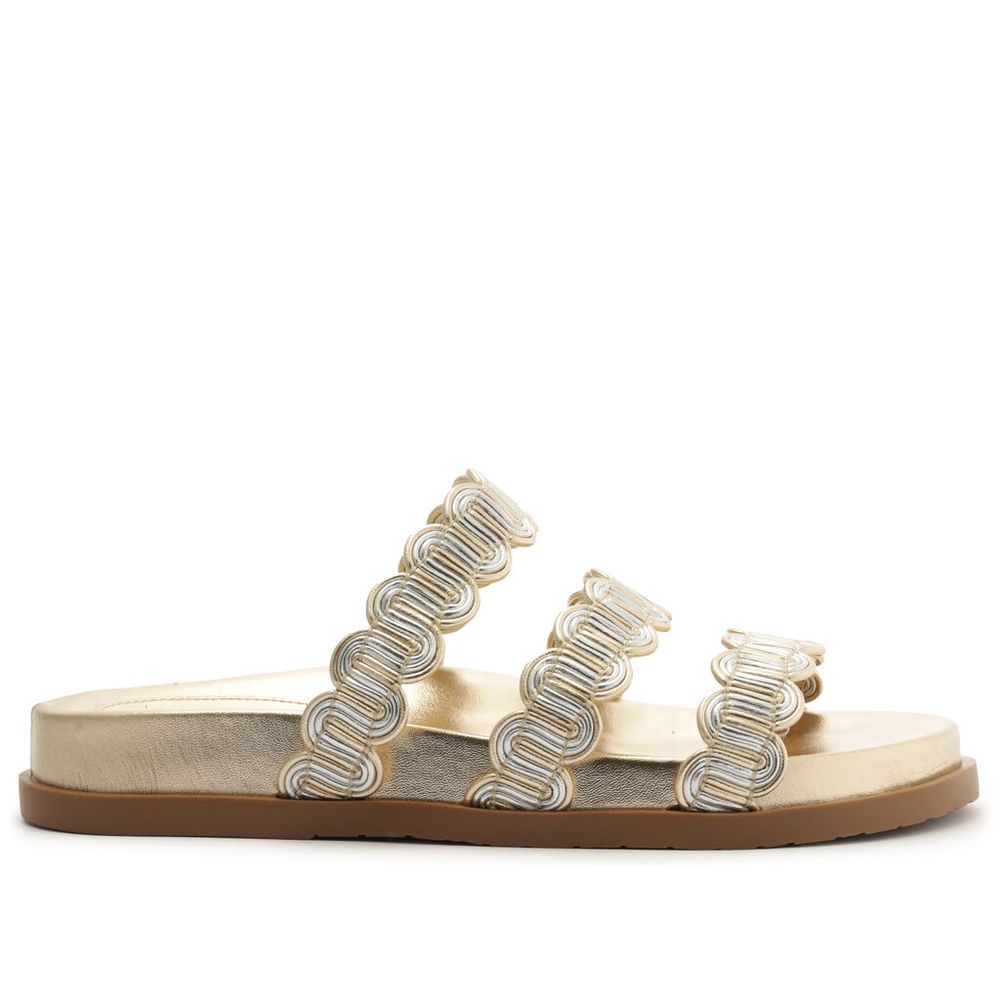 sandalia-arezzo-papete-dourada-tiras-curvas-prata-1