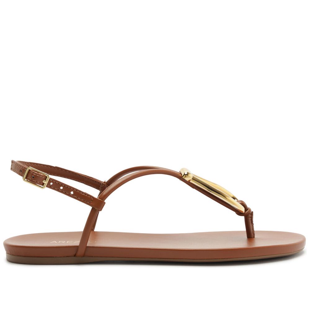 sandalia-arezzo-rasteira-marrom-slim-metal-dourado-1