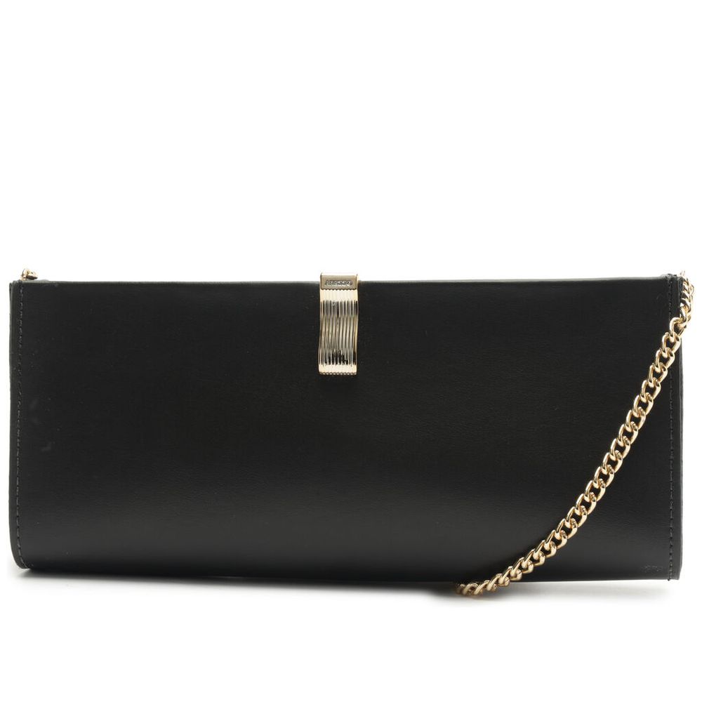 bolsa-arezzo-clutch-preta-media-corrente-dourada-1